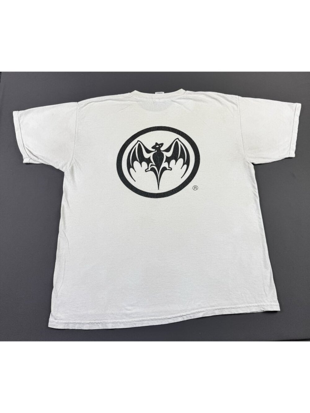 Rare Vintage 90s Bacardi Alcohol Drink Promo White Shirt Thrashed Faded Stained